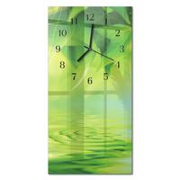 WANDUHR aus Glas 30x60 cm - Blätter - Grün, Glas (30/60/0.4cm) - TULUP