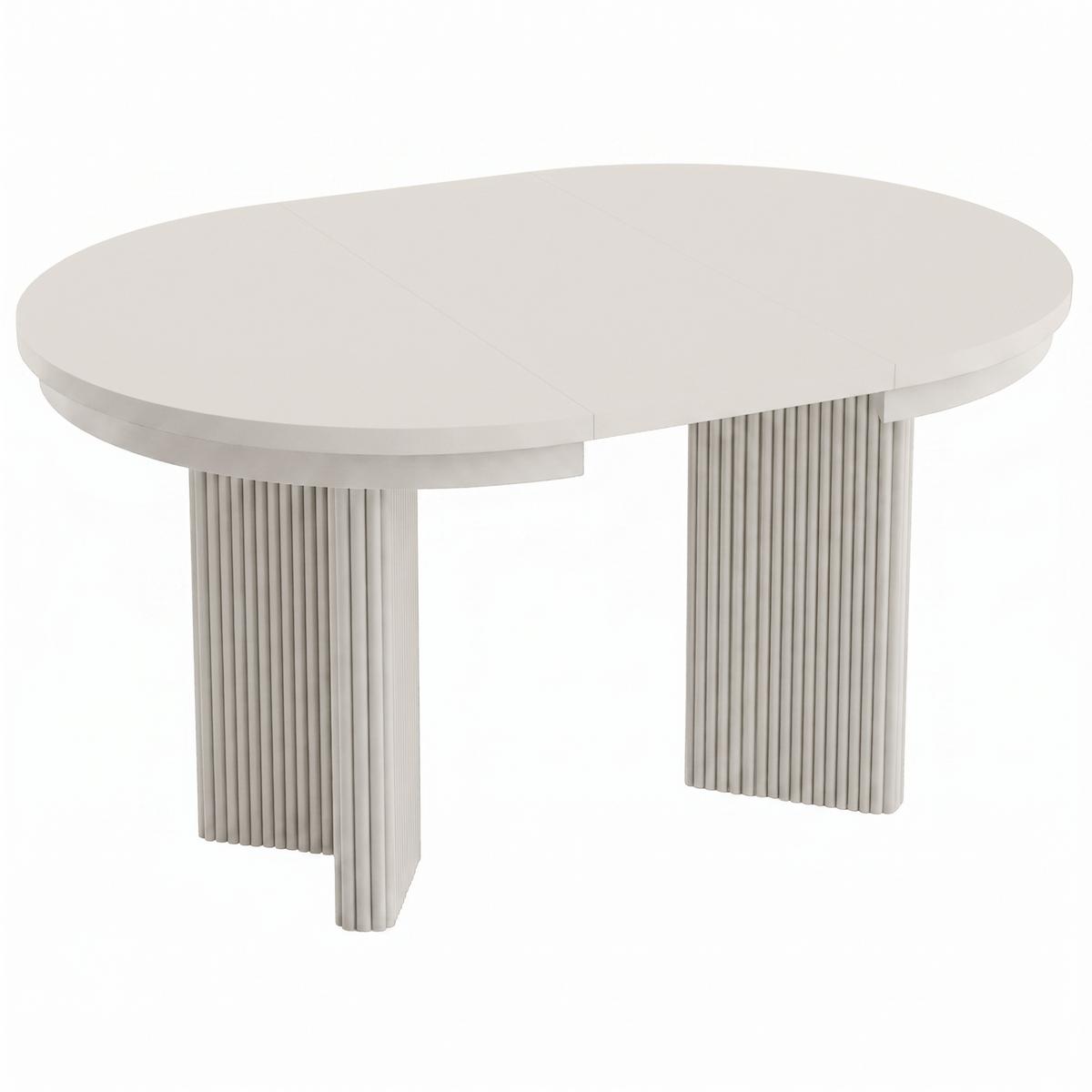 ESSTISCH Prestige runder Design-Tisch, ausziehbar Ø 100–180 cm, Kaschmir+Kaschmir - Kaschmir, Metall (100/100/77cm) - Beautysofa