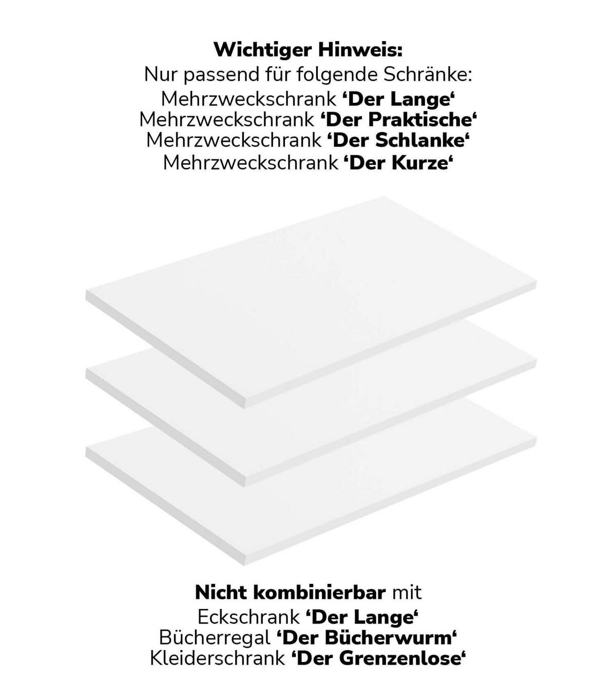 EINLEGEBÖDEN 3er-Set Der Einleger - Weiß, Holzwerkstoff (57/29.5/1.5cm) - Mokebo