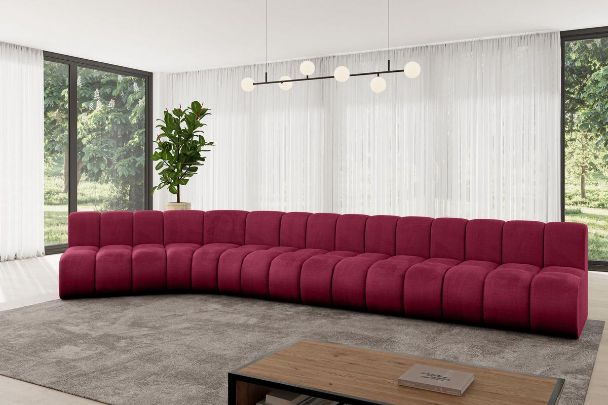 ECKSOFA modulares Sofa Montra-L3 - 472x174x70 cm Bordeauxrot - Bordeaux, Holzwerkstoff/Textil (472/174cm) - ALTDECOR