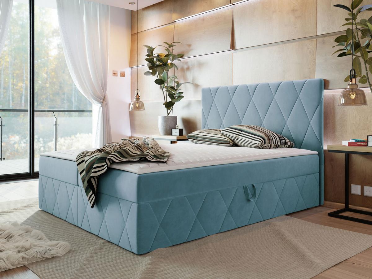 BOXBETT Simoti - H3 - Blau, Holzwerkstoff (160/200cm) - MIRJAN24