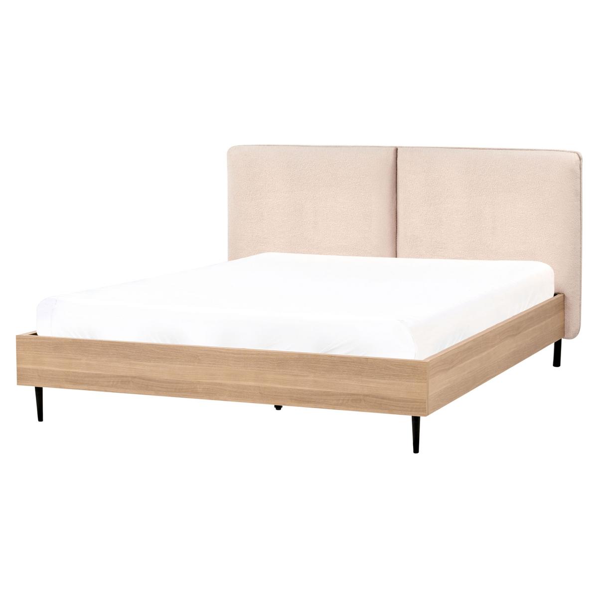 BETT mit Lattenrost 160x200 cm Beige Limanton - Beige, Textil (160/200cm) - Beliani