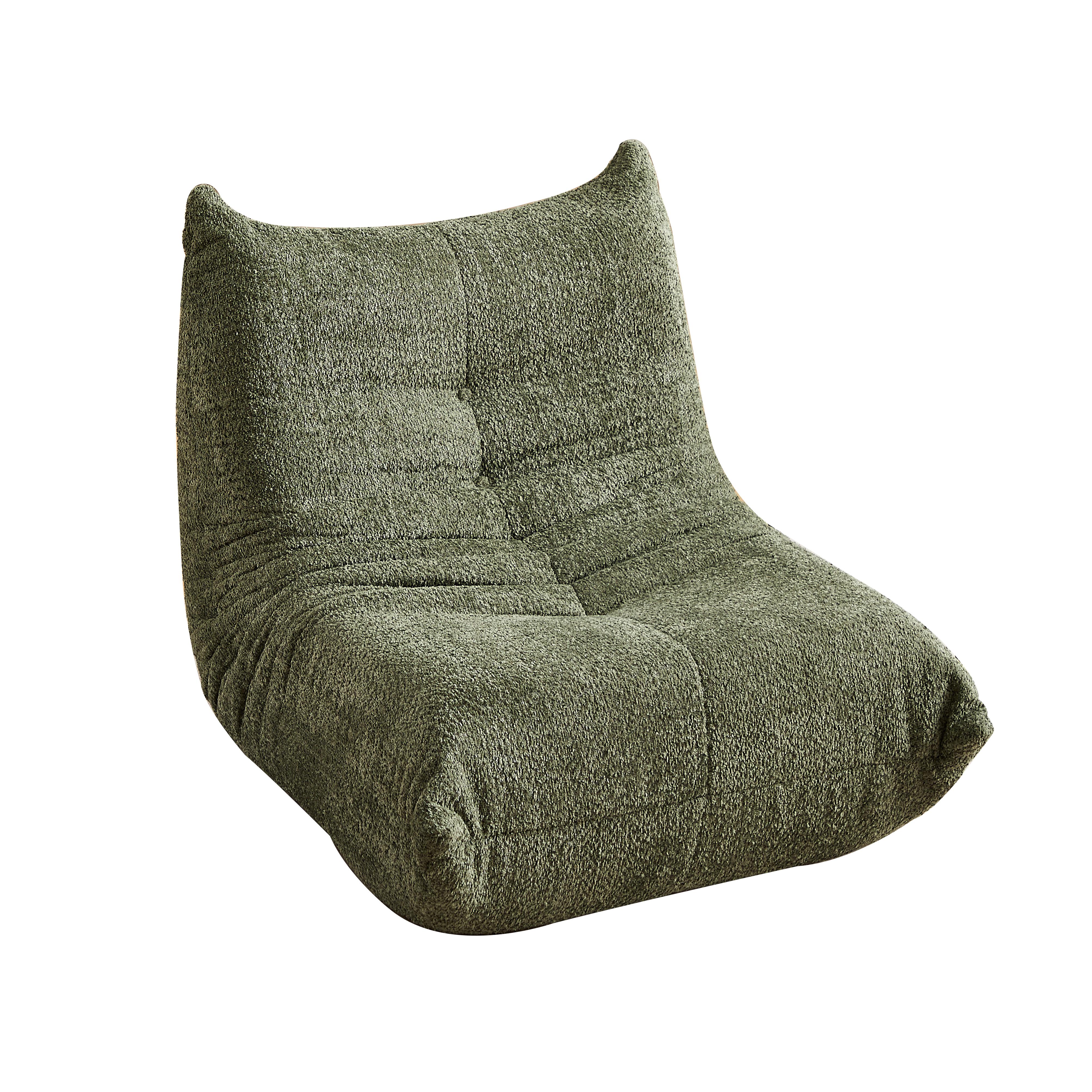 SITZSACK Ergonomischer aus Chenille & Memory-Schaum, Montagefrei - Grün, Textil (94/71/101cm) - Urban Meuble