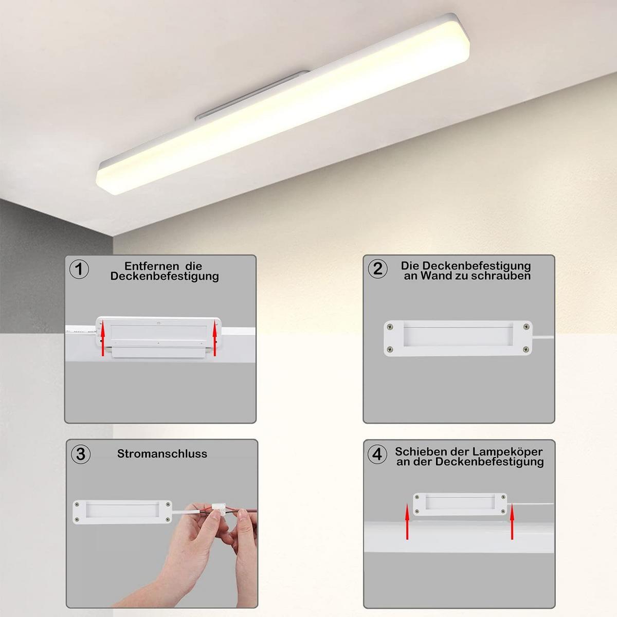 LED-DECKENLEUCHTE Aatrox 60/4.5/5cm - Weiß, Metall (60/4.5/5cm) - ZMH