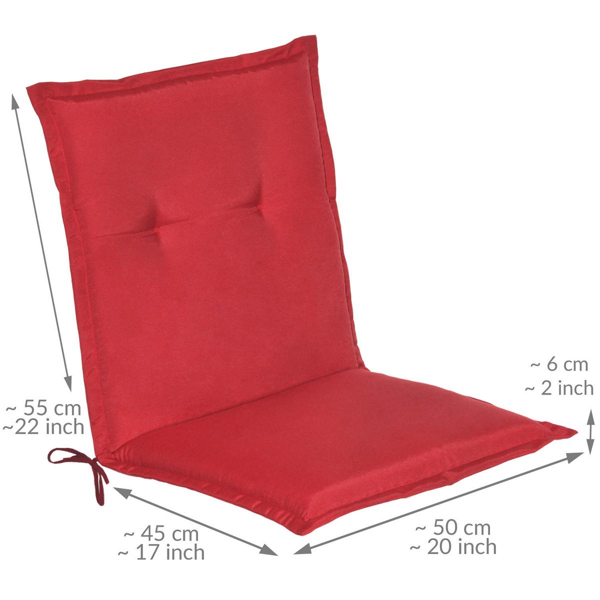 NIEDERLEHNERAUFLAGE Loft NL 100/50/6cm Rot 6tlg - Rot, Textil (50/6/100cm) - Beautissu 
