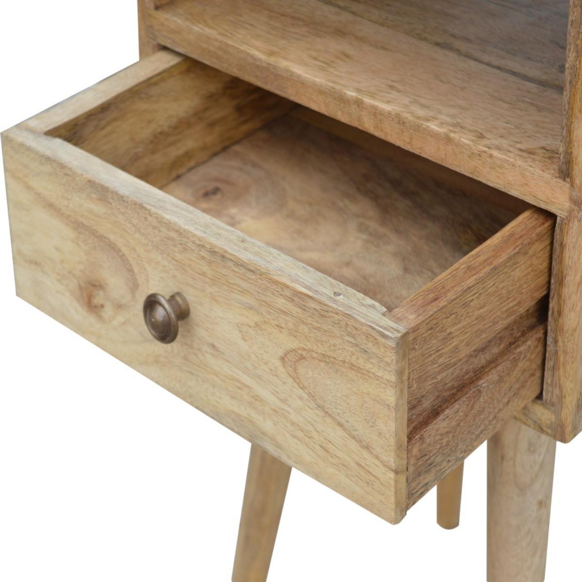 NACHTTISCHE in Eichenoptik mit 1 Schublade, 1 Offenes Fach, Beige - Messingfarben/Braun, Holz/Metall (30/57/30cm) - Artisan Furniture