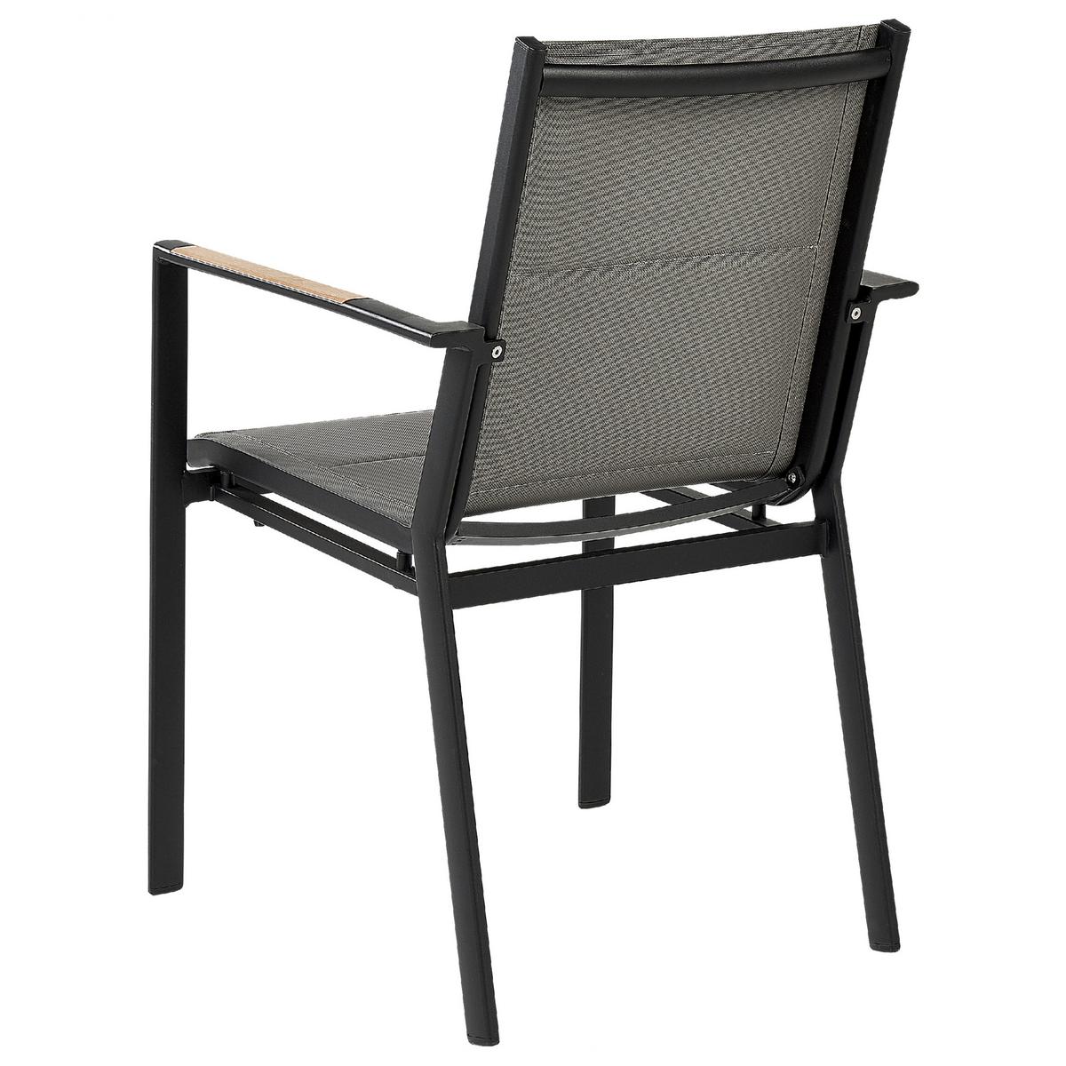 GARTENSTUHL 6er-Set Aluminium schwarz Busseto - Schwarz, Metall (56/90/64cm) - Beliani