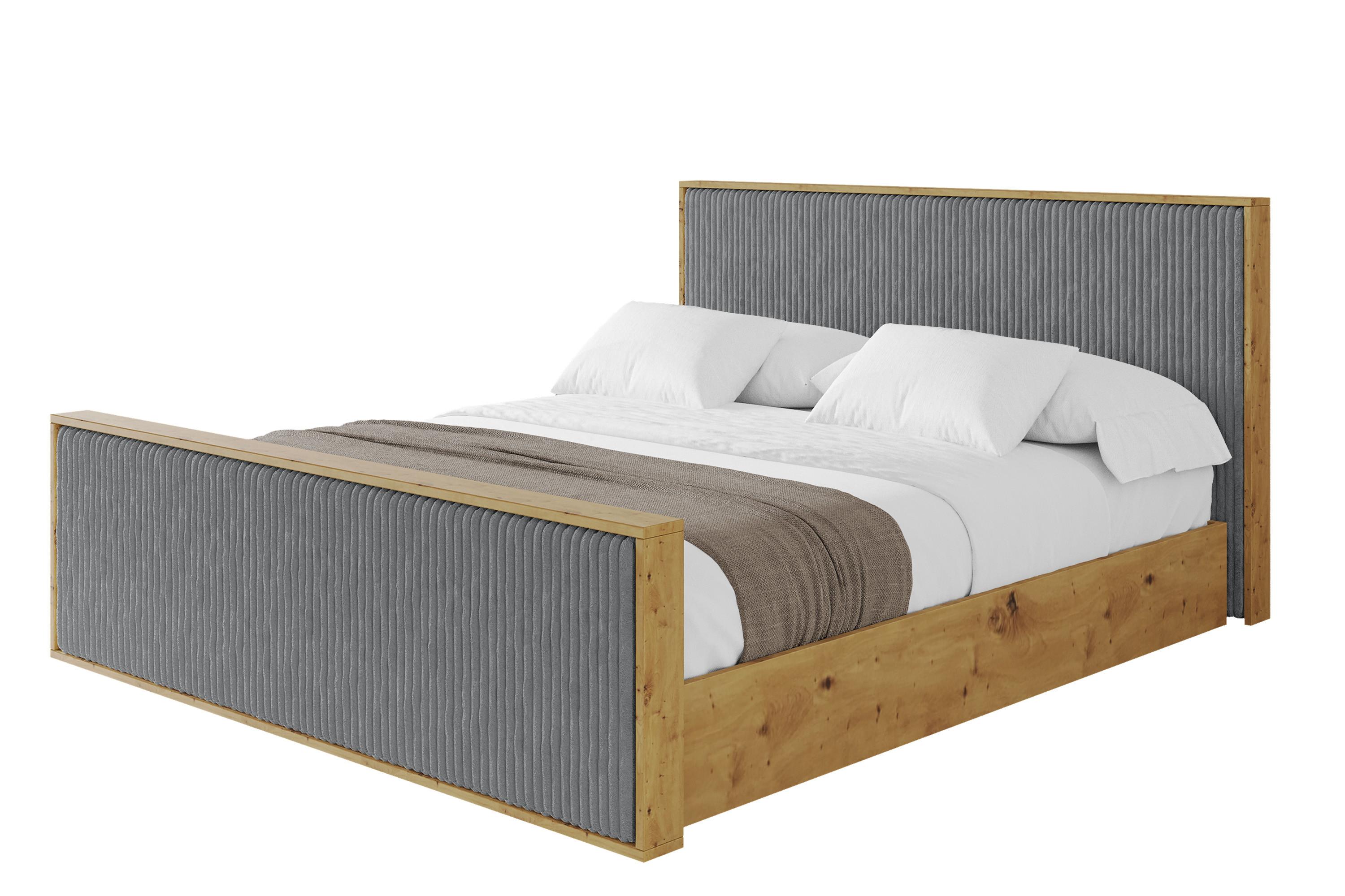 POLSTERBETT mit Bettkasten und Lattenrost, Boxbett mit Stauraum und Kopftei mit Matratze H3/H4 - ENZO10 180x200 Dunkelgrau - Dunkelgrau, Holzwerkstoff/Textil (180/200cm) - ALTDECOR