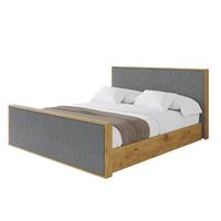 POLSTERBETT mit Bettkasten und Lattenrost, Boxbett mit Stauraum und Kopftei mit Matratze H3/H4 - ENZO10 200x200 Dunkelgrau - Dunkelgrau, Holzwerkstoff/Textil (200/200cm) - ALTDECOR