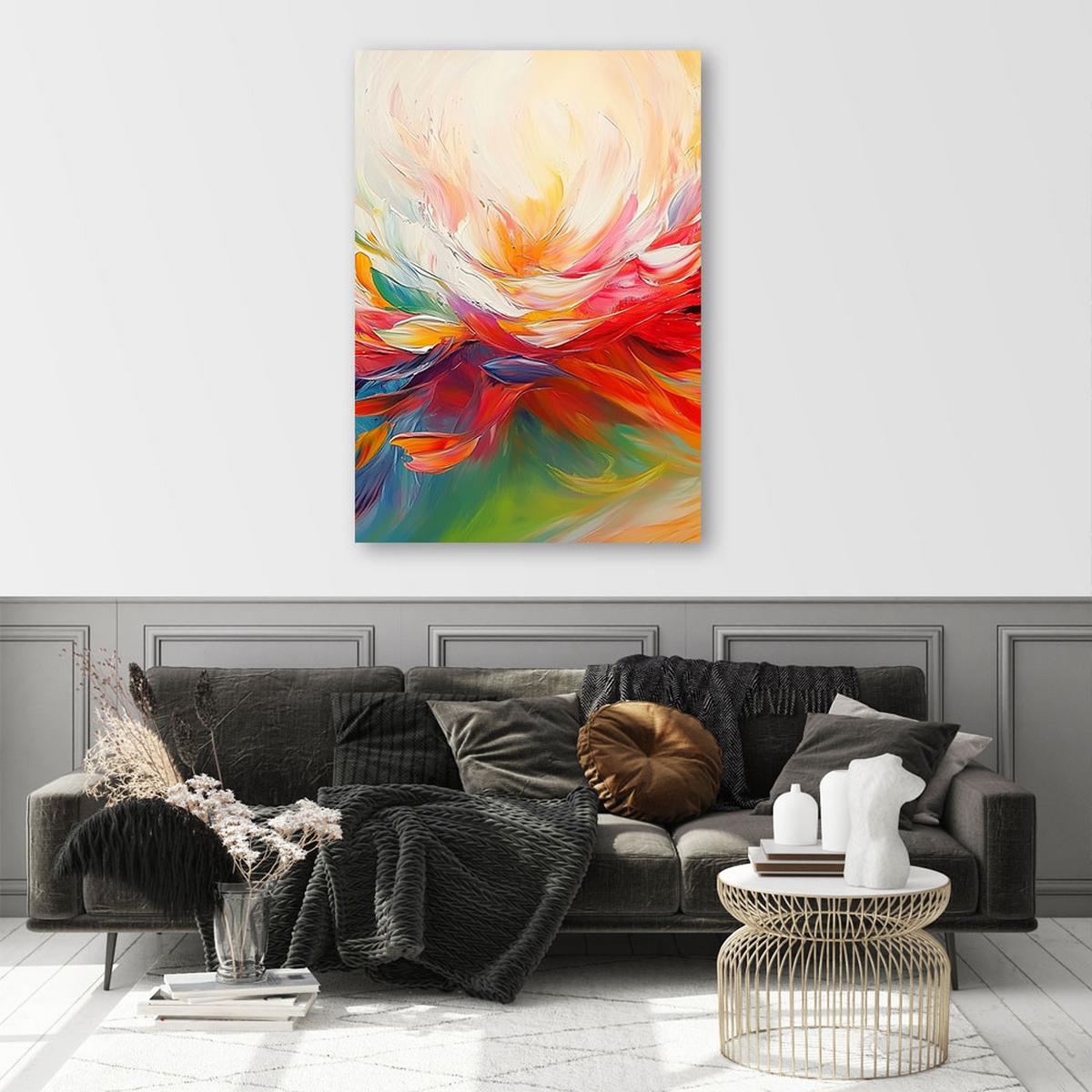 LEINWANDBILD Abstraktion des Farbausdrucks 40x60cm - Multicolor, Textil (40/60cm) - Feeby