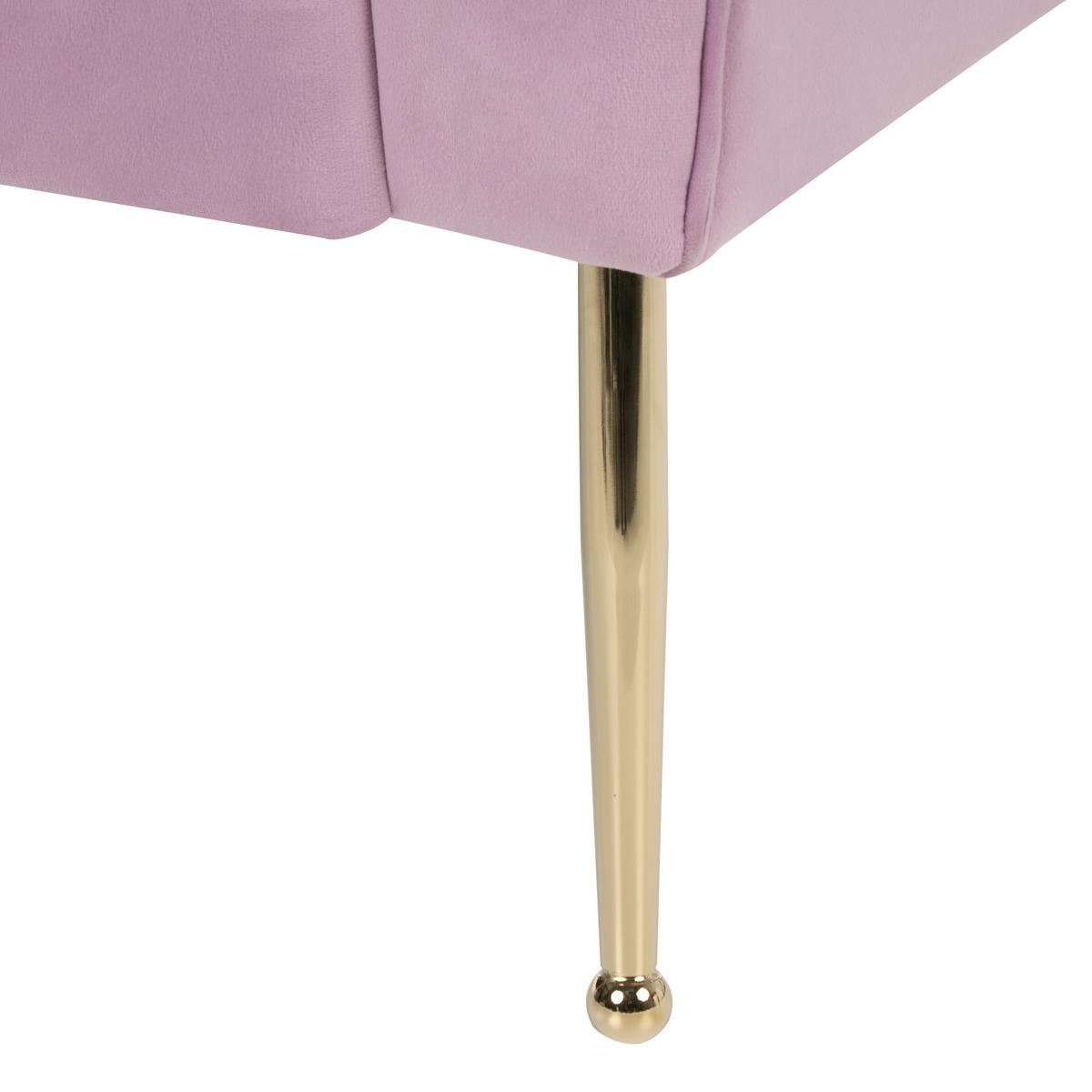 CHAISELONGUE Samtstoff Hellviolett Nantilly - Violett, Textil (175/76/70cm) - Beliani