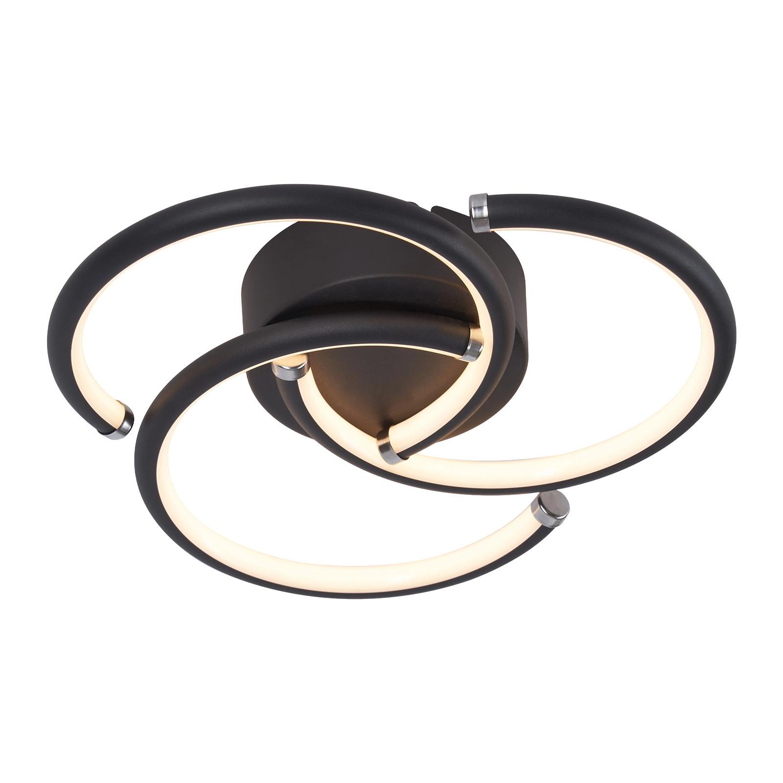 LED DECKENLEUCHTE Zyrvin 24/23.5/5.2 cm - Schwarz, Kunststoff/Metall (24/23.5/5.2cm) - ZMH