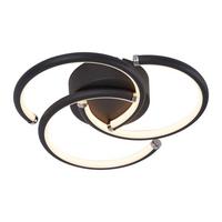 LED DECKENLEUCHTE Zyrvin 24/23.5/5.2 cm - Schwarz, Kunststoff/Metall (24/23.5/5.2cm) - ZMH