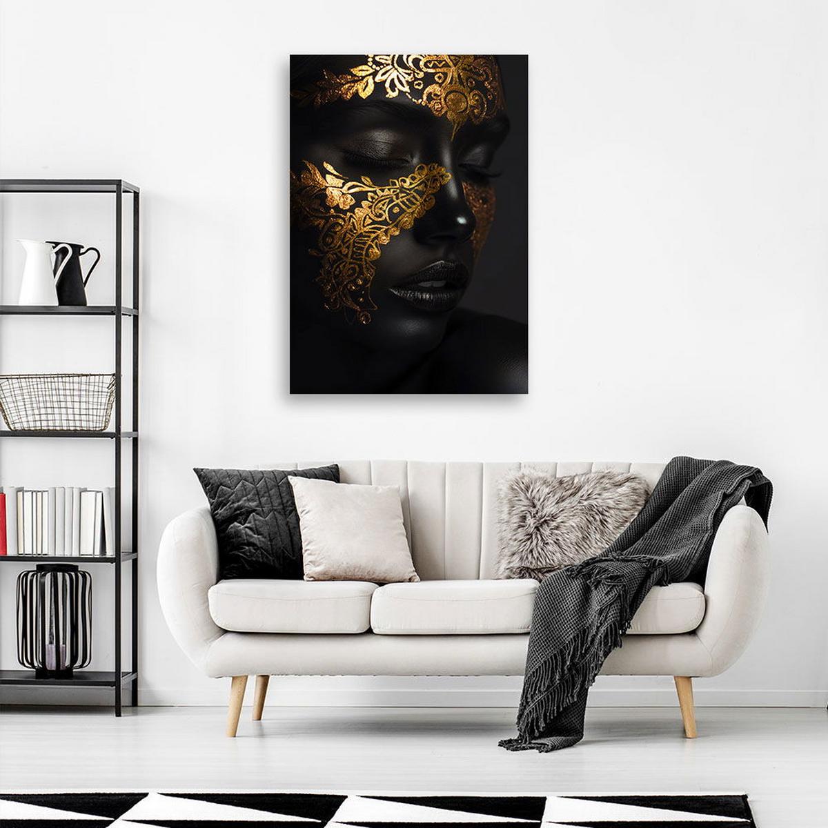 KUNSTDRUCK Schwarz 40/60 cm - Schwarz, Textil (40/60cm) - KUNSTLOFT