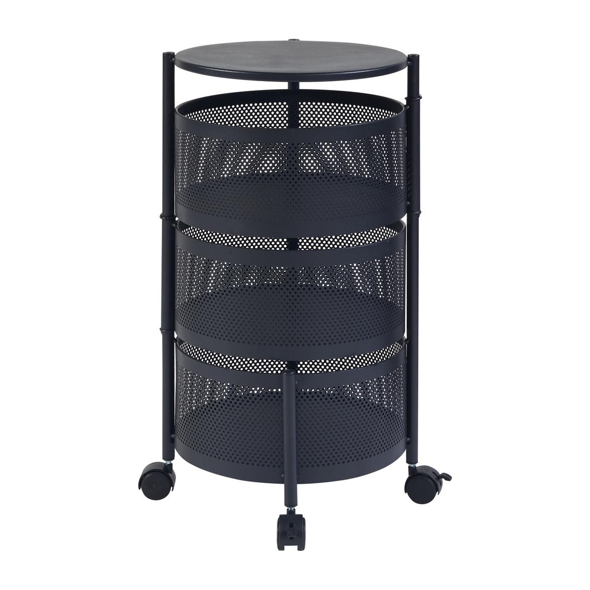 ROLLWAGEN Steigen - Schwarz, Metall (33/59.5/33cm) - [en.casa]