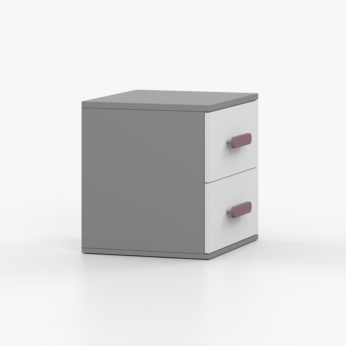 NACHTTISCH JONAS II 22, 55/51/44, 2 Schubladen, grau - Grau, Holzwerkstoff (55/44/51cm) - imoebel24