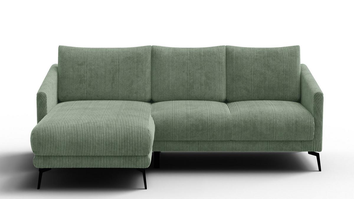 ECKSOFA VILT 3-Sitzer, mint - Schwarz/Mintgrün, Holzwerkstoff/Textil (221/156cm) - Wozimo