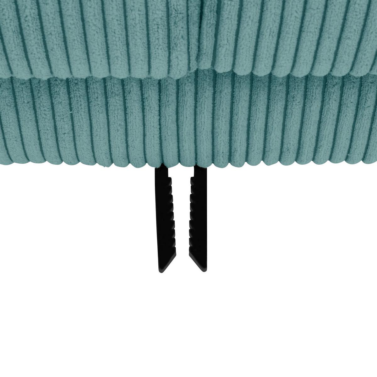 SOFA mit Longchair rechts Kaylynn Cordstoff eisblau - Pastellblau, Kunststoff (175/294cm) - 58aufmkessel
