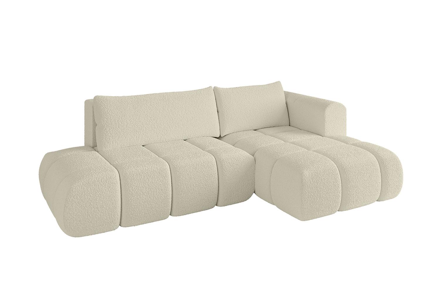 ECKSOFA Ottomane Rechts CLOUD-L 280x185x90 Beige Bouclé - Beige, Holzwerkstoff/Kunststoff (185/280cm) - ALTDECOR
