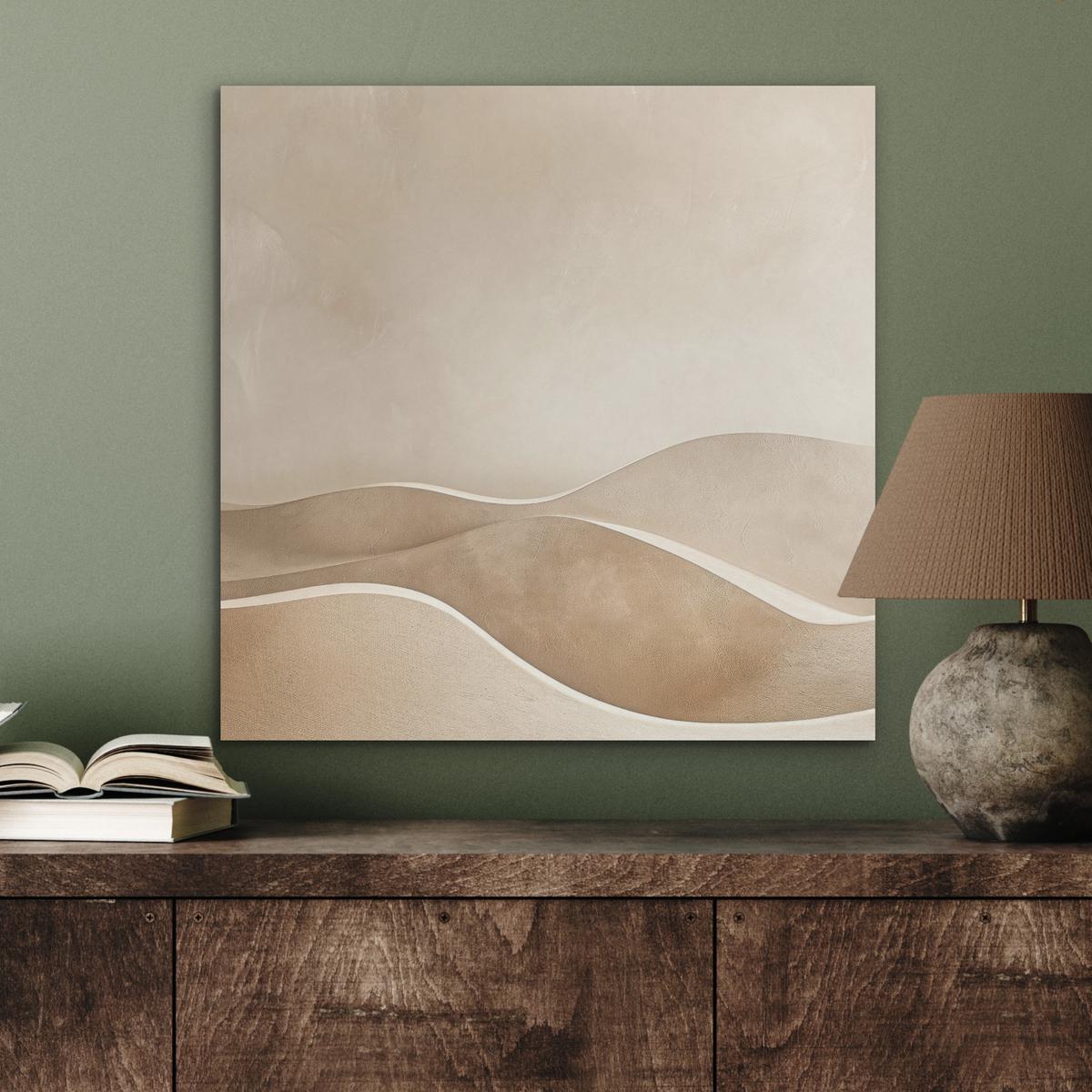 AKUSTIKBILD Beige - Natur - Abstrakt - Modern Wandbilder 60x60 cm - Beige, Kunststoff (60/60/0.9cm) - MuchoWow