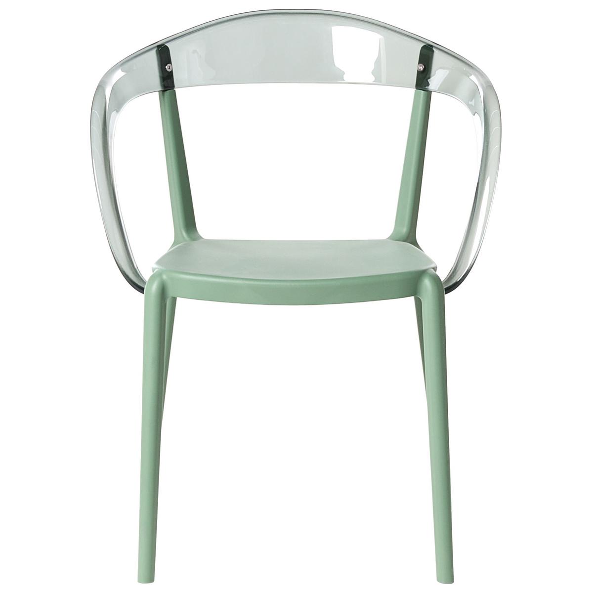 GARTENSTUHL 4er-Set stapelbar Grün Malevizi - Grün, Kunststoff (45/77/45cm) - Beliani