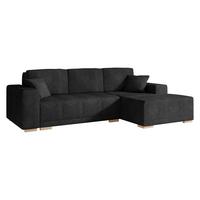 ECKSCHLAFSOFA Bello, Seite: Rechts - Schwarz/Naturfarben, Holz/Textil (140/240cm) - MIRJAN24