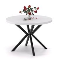 AUSZIEHTISCH MILTON 120-196/76 cm mit Metallgestell, Schwarz / Arktisweiß - Schwarz/Weiß, Holzwerkstoff/Metall (120/120/76cm) - Idohome