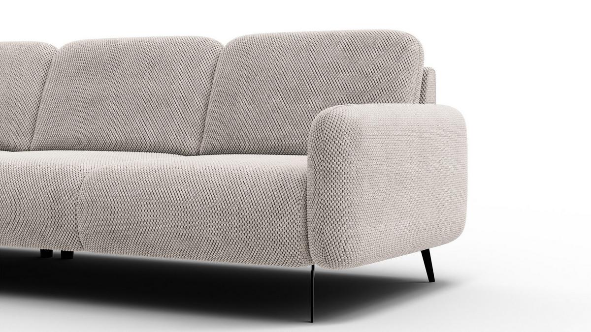 ECKSOFA FEBE 4-Sitzer links, beige - Beige/Schwarz, Holz/Textil (264/157cm) - Wozimo
