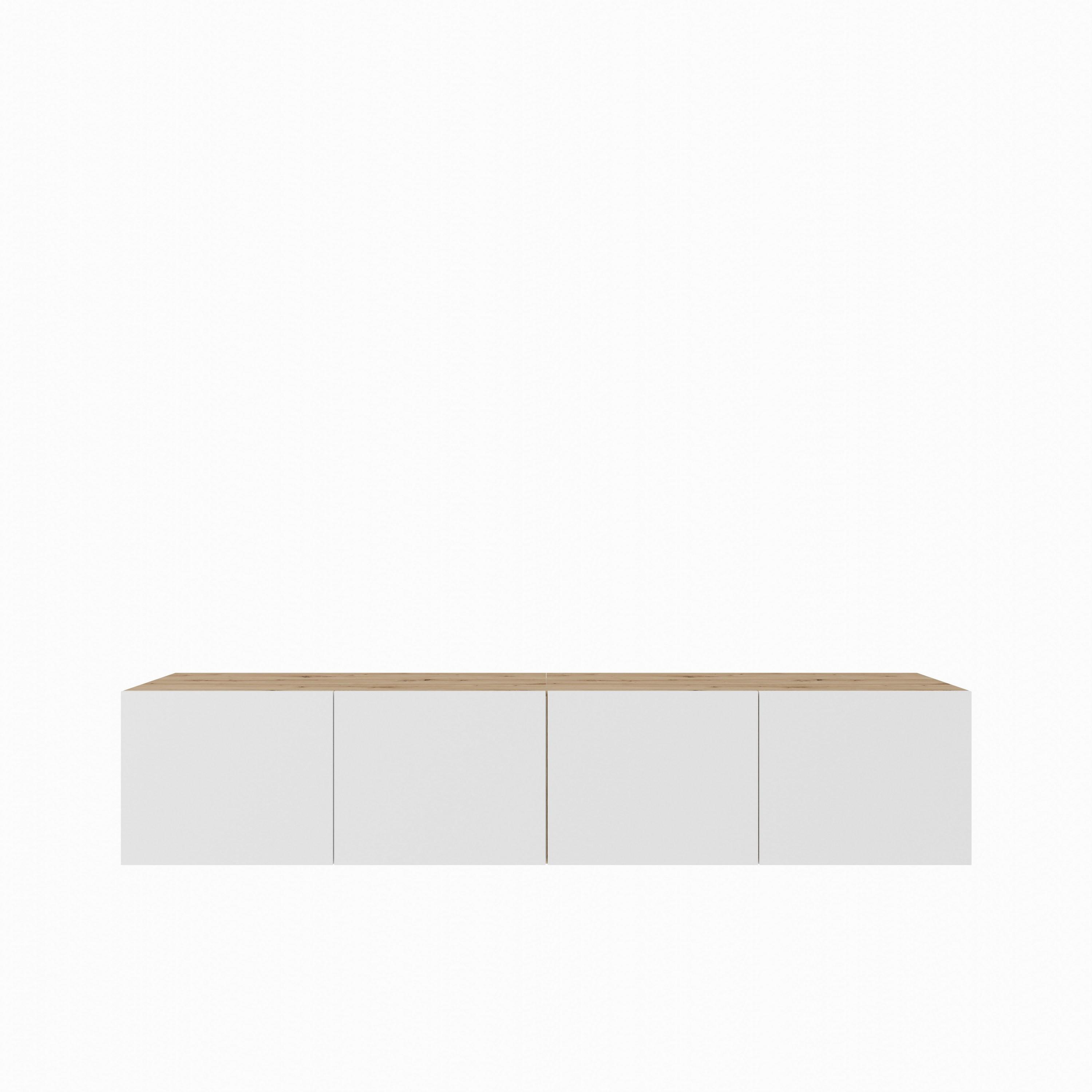 LOWBOARD MIVO 200/41/40 cm, Hängender TV-Schrank Eiche Artisan - Weiß/Eiche Artisan, Holzwerkstoff (200/41/40cm) - MASSENO