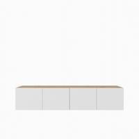 LOWBOARD MIVO 200/41/40 cm, Hängender TV-Schrank Eiche Artisan - Weiß/Eiche Artisan, Holzwerkstoff (200/41/40cm) - MASSENO