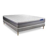 BETT Actilatex zen Latex und Memory-Schaum 150 x 200 cm h1 - Kit Bettgestell Grau - Beige/Grau, Karton/Holz (150/200cm) - ACTISOM