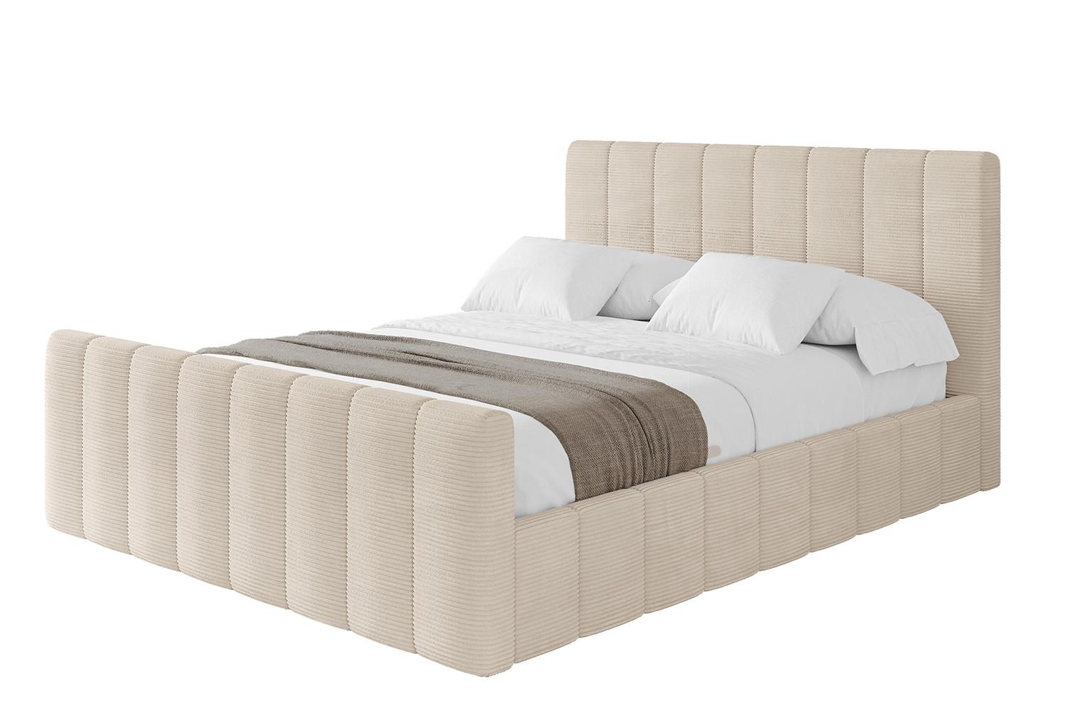 POLSTERBETT mit Bettkasten, Fußteil und Lattenrost, Boxbett ohne Matratze - FINO-Z 180x200 Beige - Creme, Holzwerkstoff/Textil (180/200cm) - ALTDECOR
