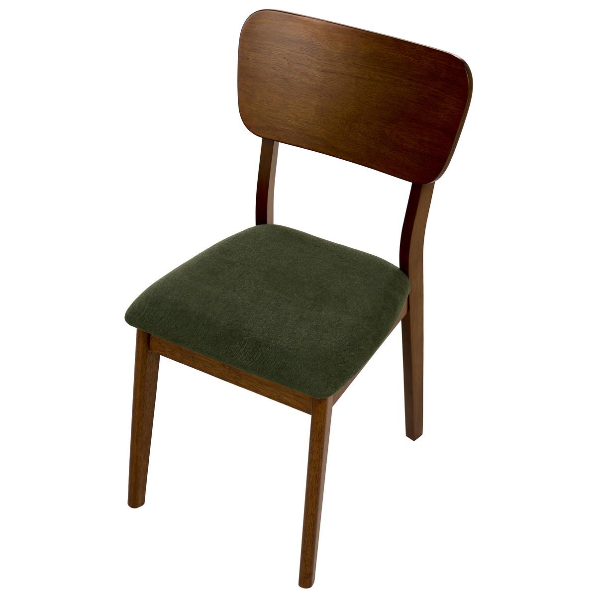 ESSZIMMERSTUHL 2er-Set Dunkelbraun Minier - Dunkelbraun/Grün, Holz (46/85/51cm) - Beliani