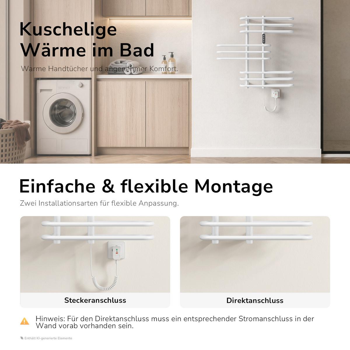HEIZKÖRPER Elektrisch Weiß 70/66/16,5 cm - Weiß, Metall (66/66/16.5cm) - EMKE