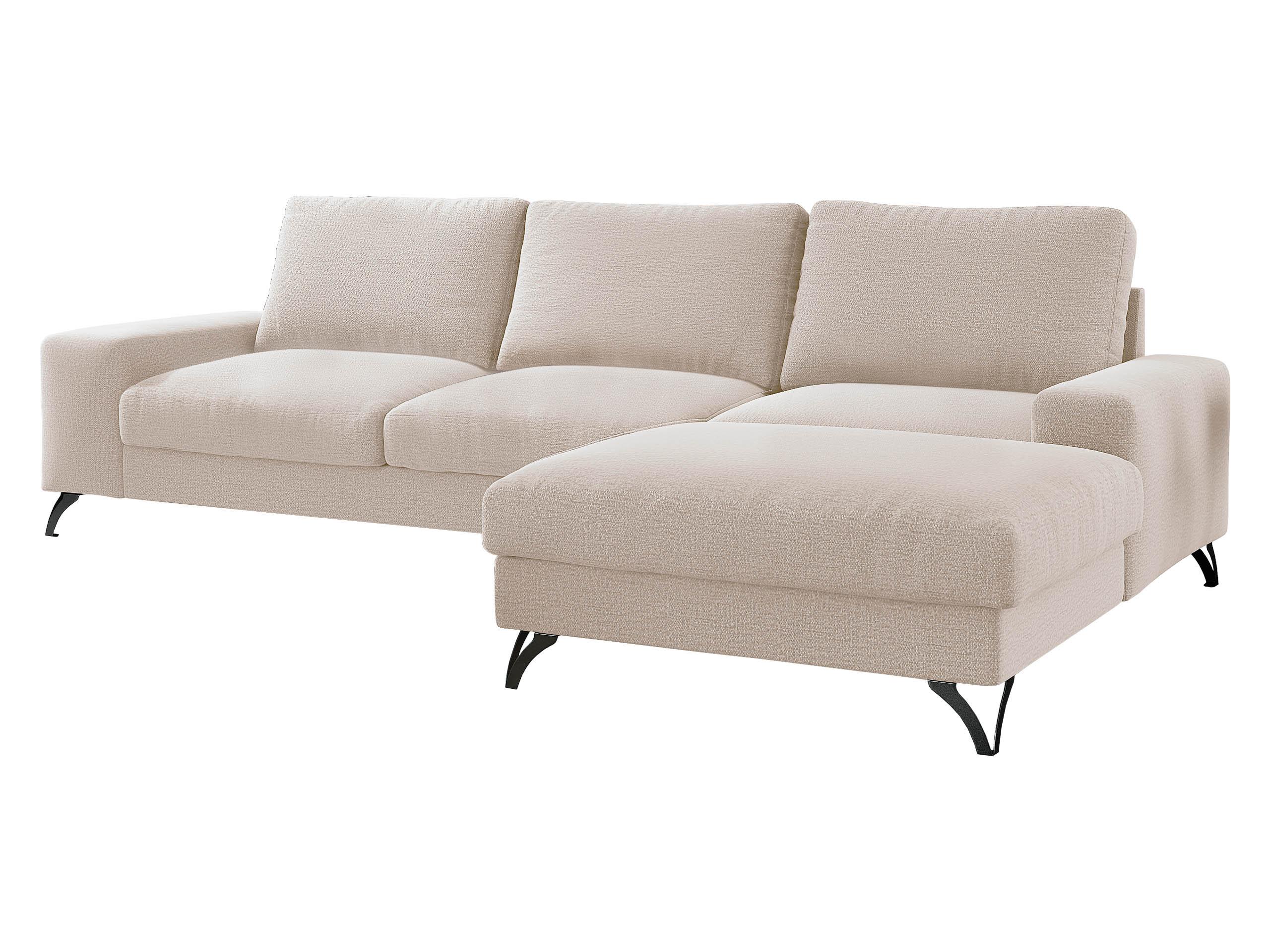 ECKSOFA Flavio, Seite: Rechts - L4+L2F+R1F - Schwarz/Naturfarben, Holz/Textil (300/179cm) - MIRJAN24