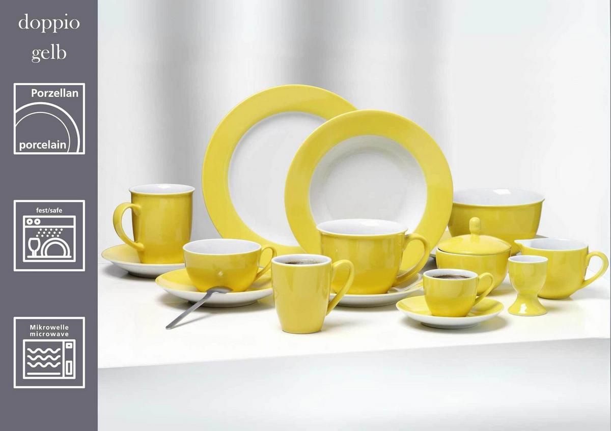 EINSTEIGER-SET Doppio Gelb 16-tlg. - Gelb, Keramik (2/2/2cm) - Ritzenhoff Breker