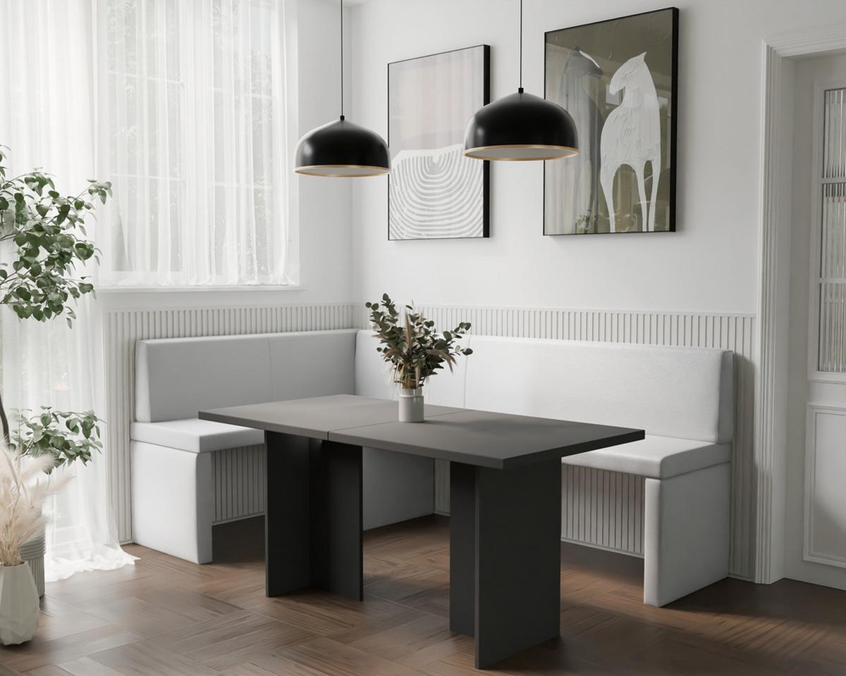 ECKBANK links OWEN Kunstleder, 142/196 cm Weiß - Weiß, Holz/Kunststoff (142/196cm) - Idohome