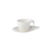 ESPRESSOTASSE MIT UNTERTASSE Flow weiß 100 ml - Weiß, Keramik (11.2/8.4/13.1cm) - Villeroy & Boch