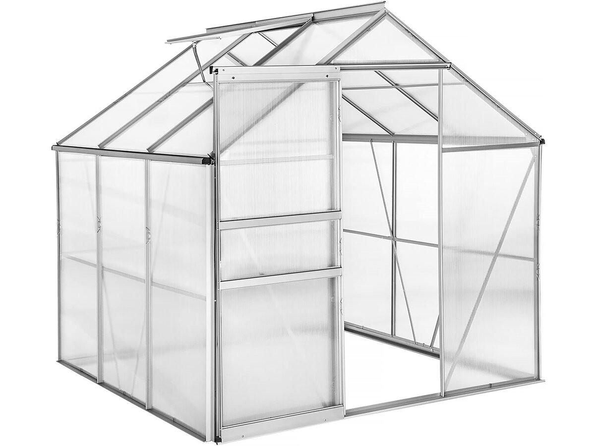 GEWÄCHSHAUS POLYCARBONAT basilic Grau - Grau, Metall (190/195/190cm) - Habitat Garten