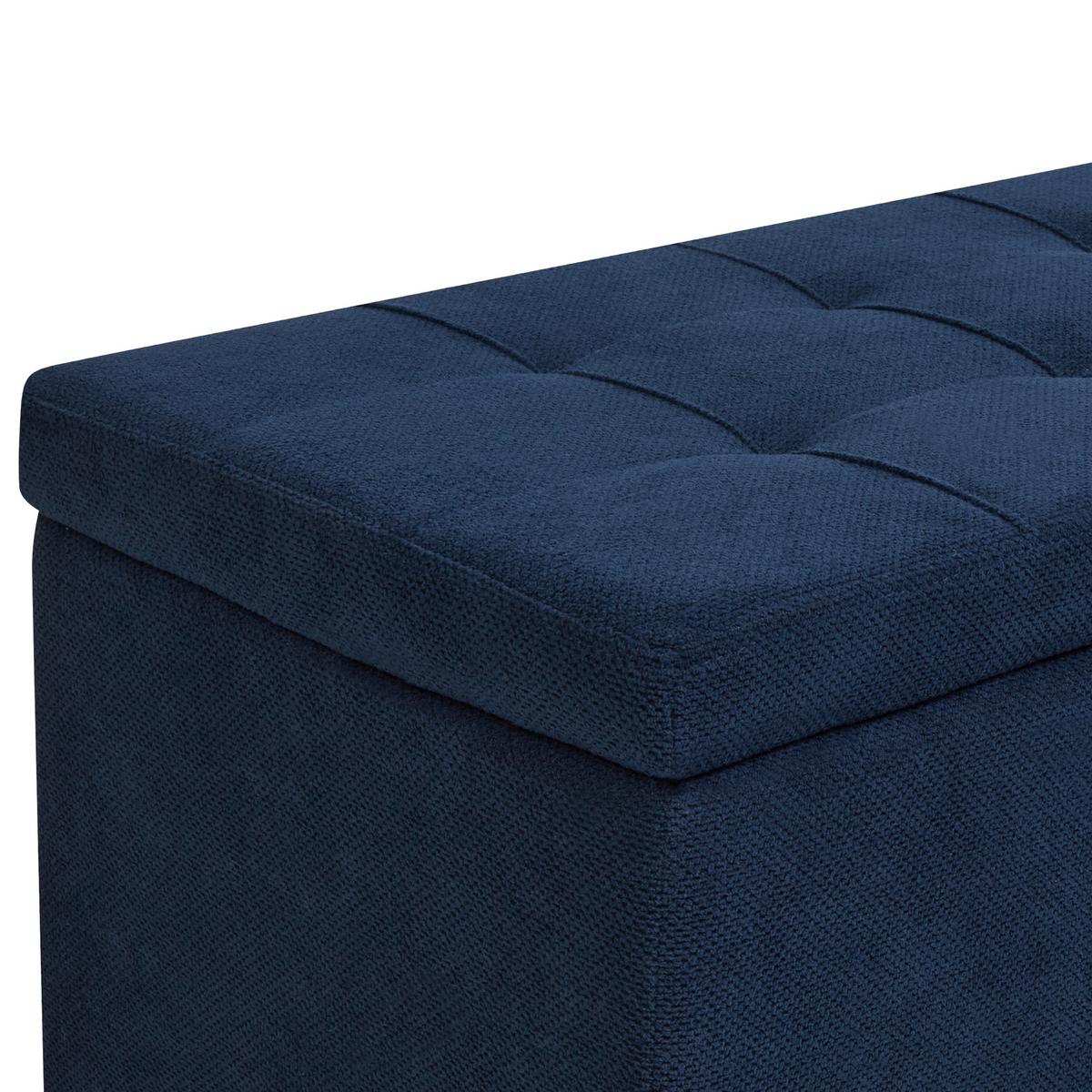 OTTOMANE mit Stauraum Stoff Marineblau Orem - Hellblau, Textil (100/42/40cm) - Beliani