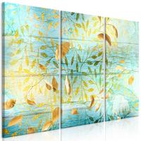 KUNSTDRUCK Blau 90/60 cm - Blau/Goldfarben, Textil (90/60cm) - KUNSTLOFT