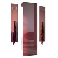 GARDEROBE Hollywood Bordeaux Hochglanz - Bordeaux, Holzwerkstoff (123/193/35cm) - Vladon