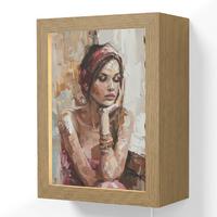 WANDLEUCHTE Frau - Lackierung - Porträt - Modern 15x20 cm - Braun, Holzwerkstoff (15/20/8cm) - OnlyWow