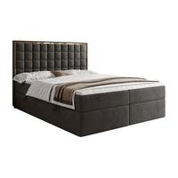 BOXSPRINGBETT ISADORA GOLD mit Bettkasten und Topper 160x200 cm Royal Velvet 185 - Graphitfarben, Textil - Lookway
