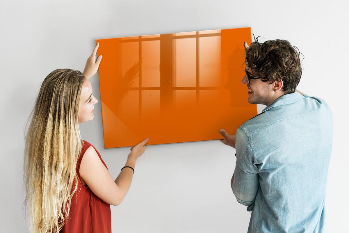 MAGNETTAFEL 100x70 Orange schwarzer Marker - Orange, Glas (100/0.4/70cm) - TULUP