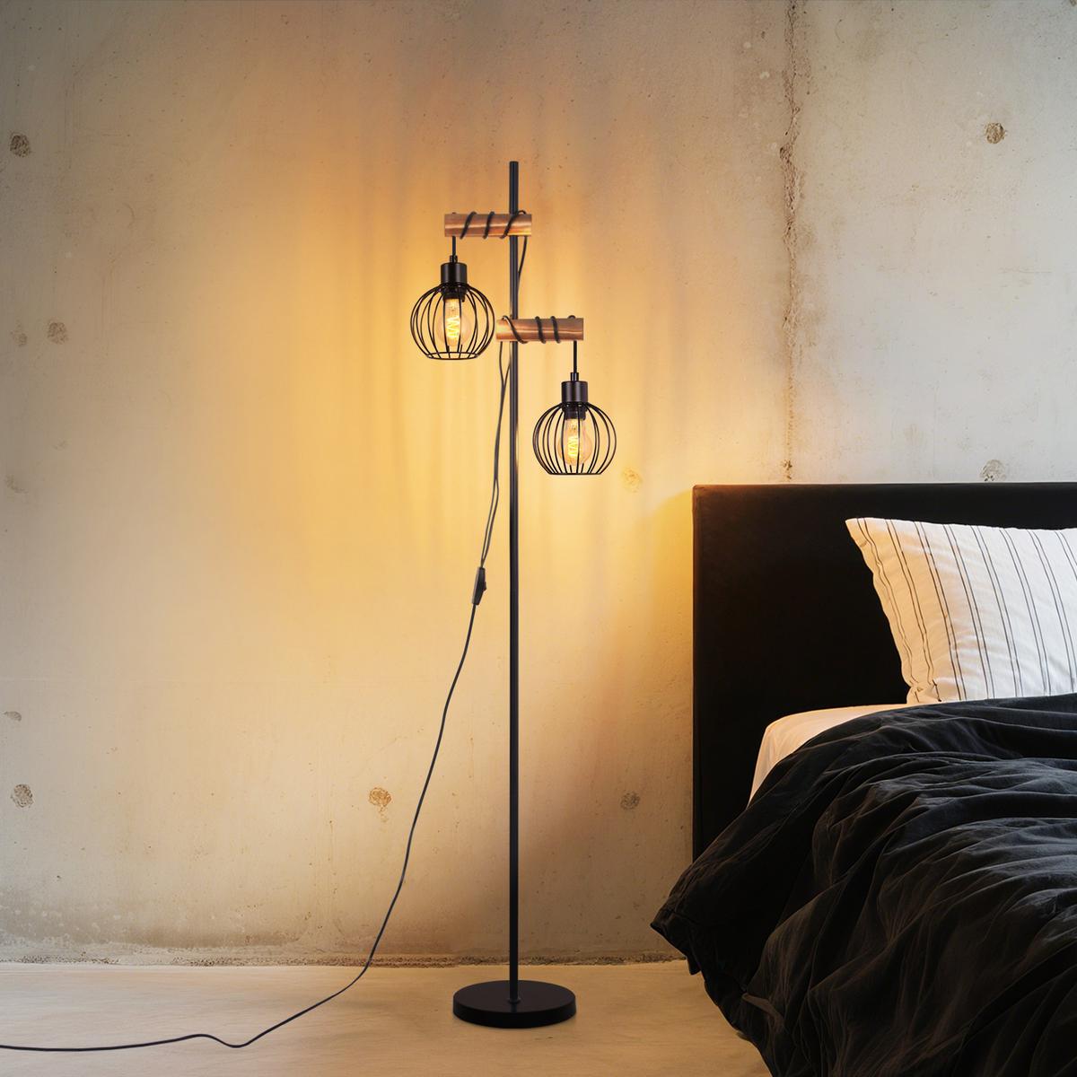 STEHLAMPE Anikad 22/22/152 cm - Schwarz, Holz (22/22/152cm) - ZMH