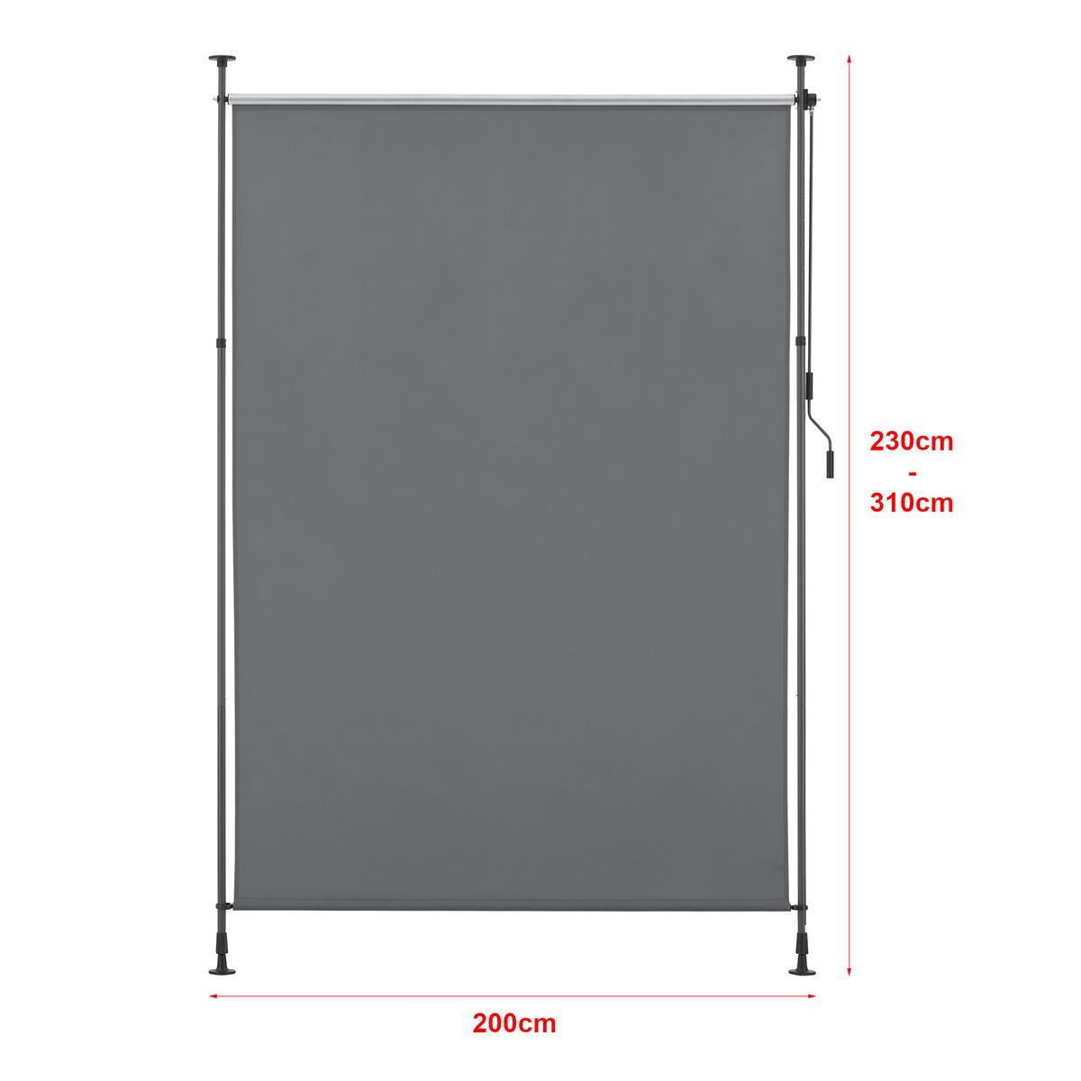 KLEMMMARKISE Cimarra - Dunkelgrau, Textil/Metall (200/270cm) - pro.tec