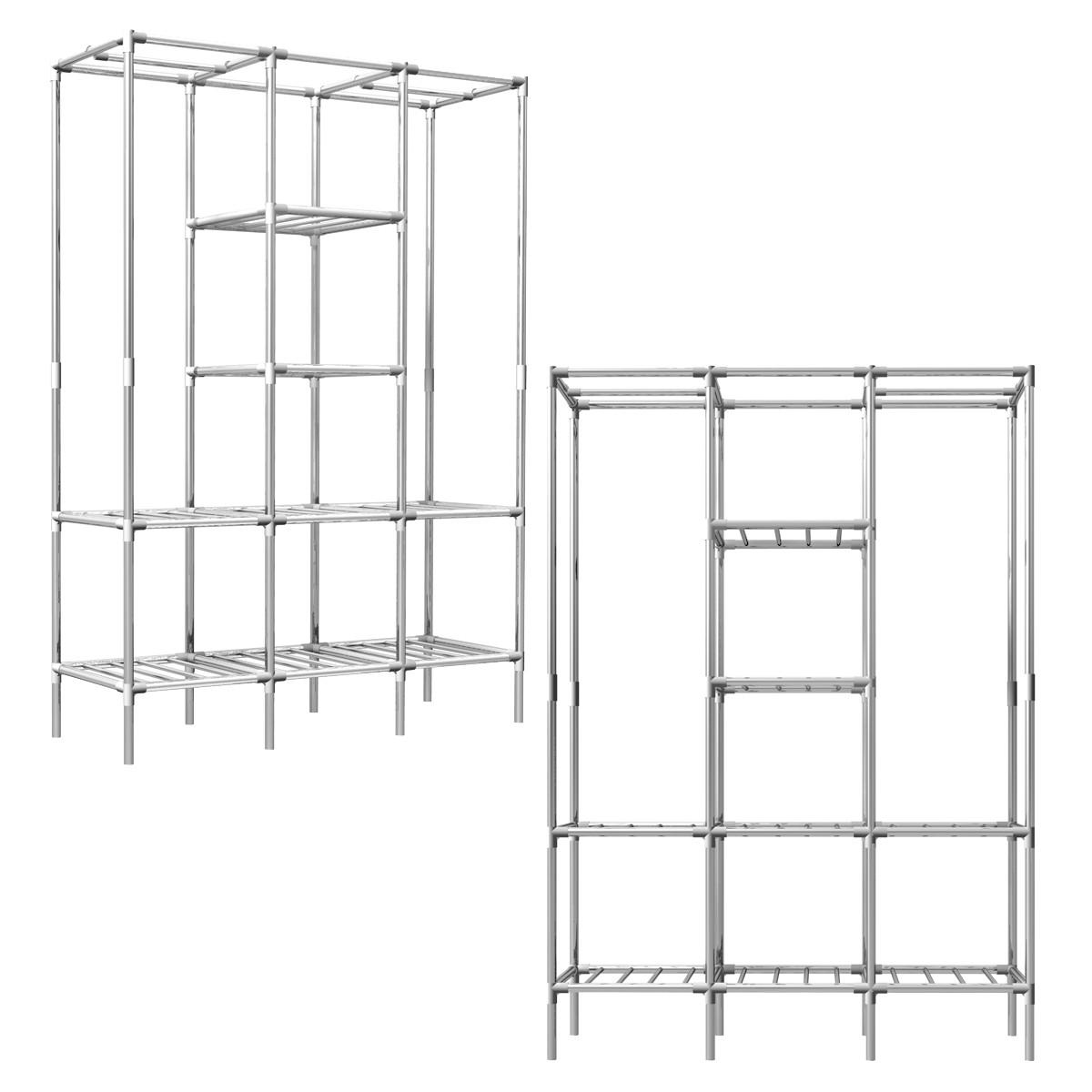 XXL-KLEIDERSCHRANK 178x128x44,5 cm - Grau, Metall (44.5/178/128cm) - eyepower