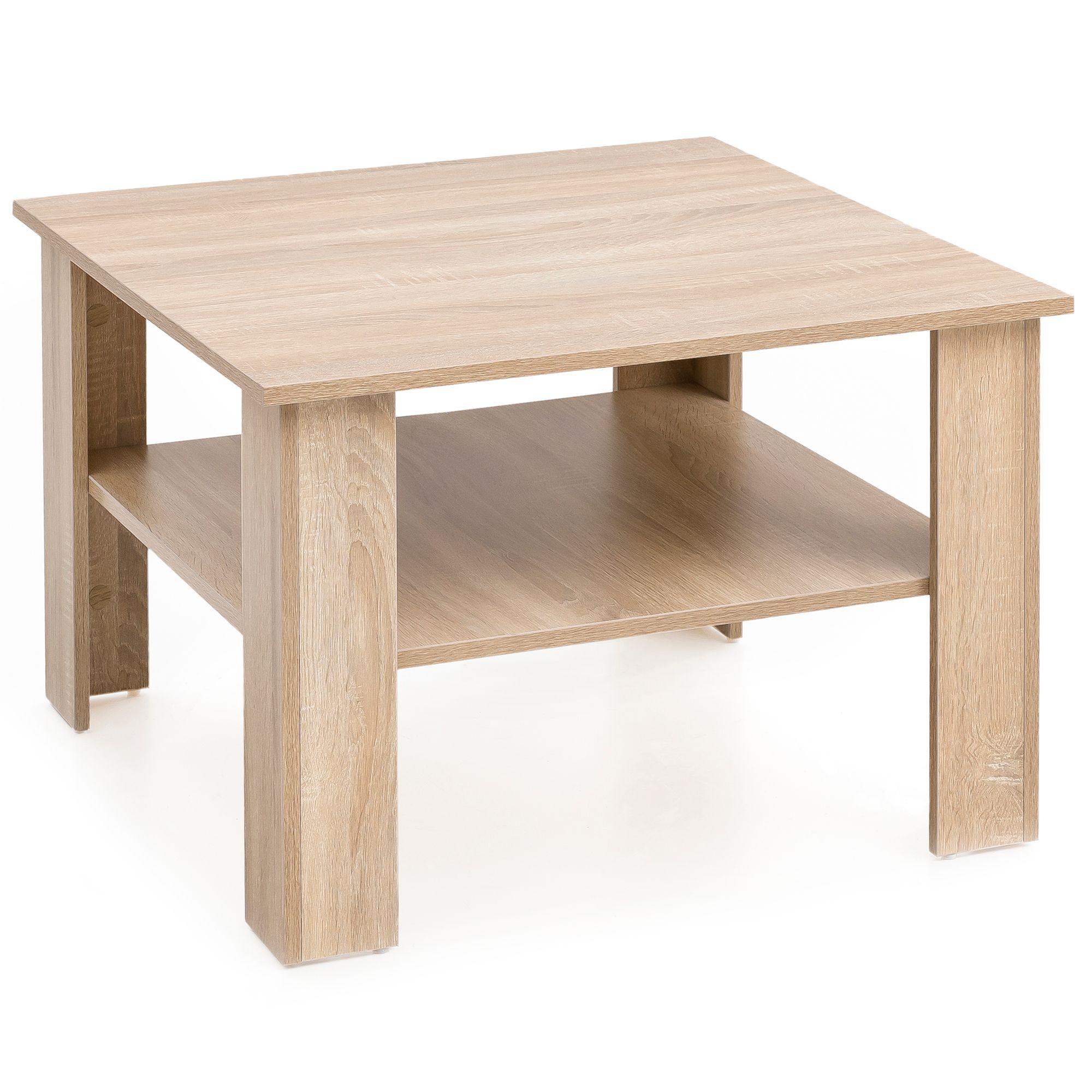 COUCHTISCH NIDDA aus Sonoma Eiche, kratzfest und Ablagefläche, Beige 60x60x42 cm - Beige, Holz (60/60/42cm) - KADIMA DESIGN