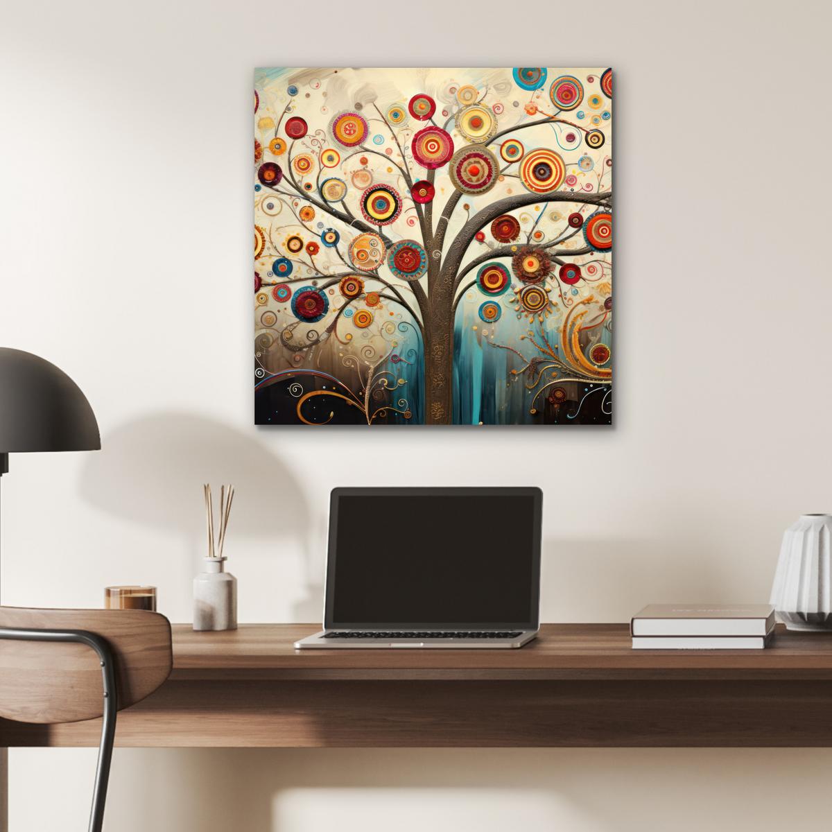 METALLBILD Baum - Baum des Lebens - Farbe 50x50 cm - Braun, Metall (50/50cm) - MuchoWow
